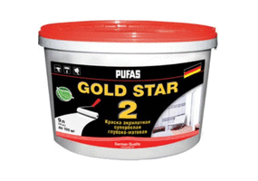 ПУФАС GOLD STAR 2 Краска акрилатная супербелая глубокоматовая мороз. (9л=14,60кг)